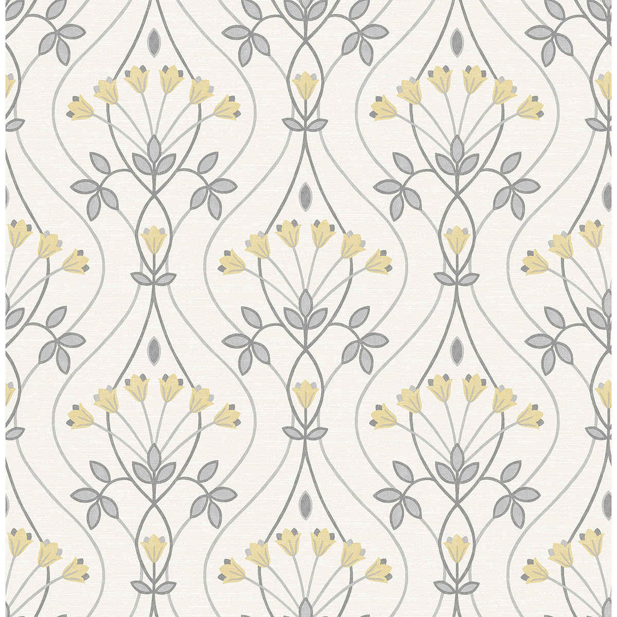 Picture of Dard Grey Tulip Ogee Wallpaper