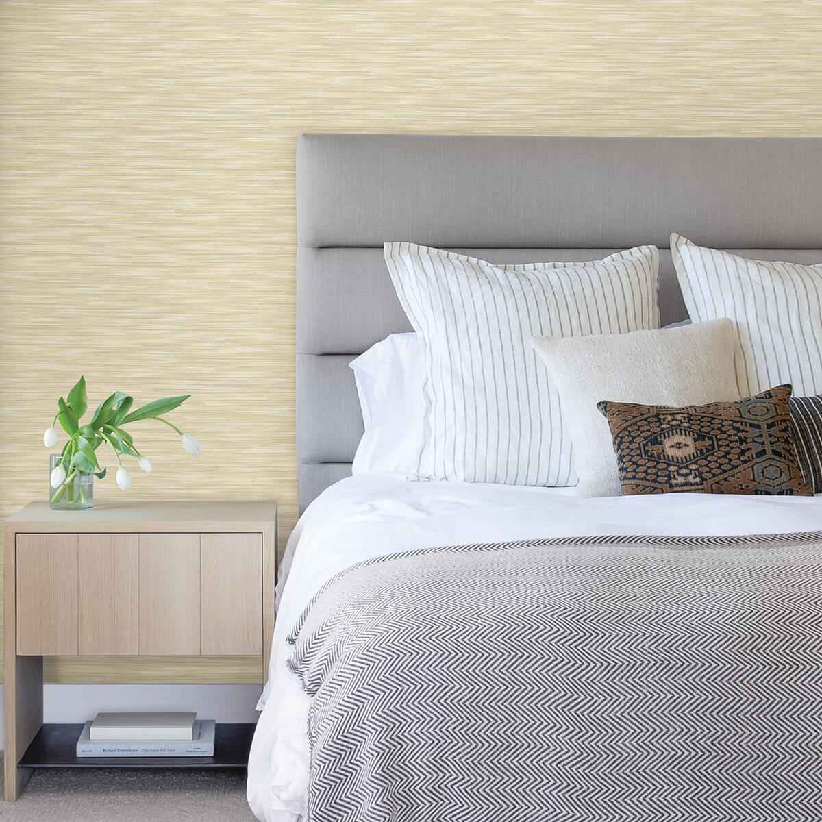 Benson Yellow Variegated Stripe Wallpaper - York Wallcoverings - 2970-26156 - York Wallcoverings Wallpaper