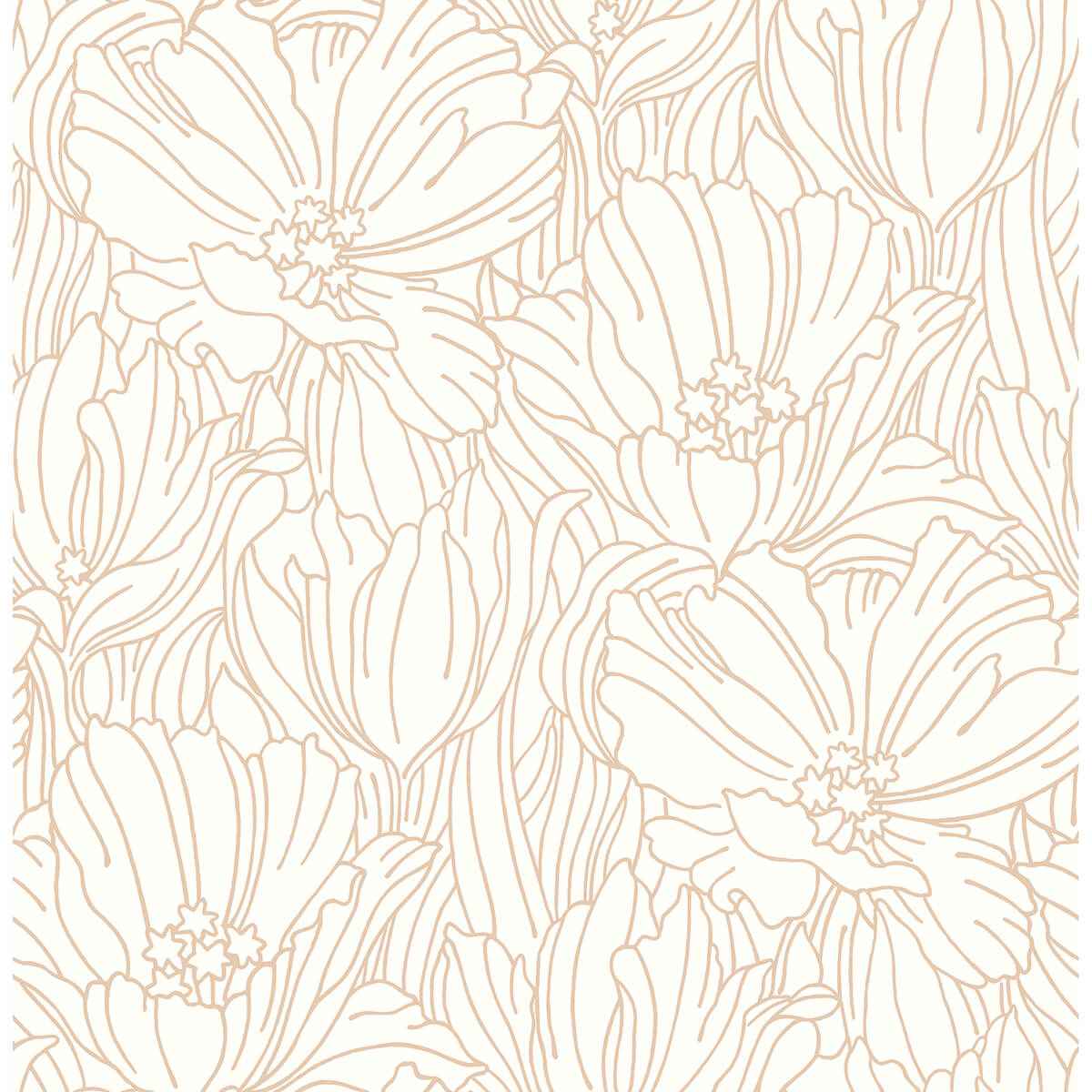 Selwyn Copper Floral Wallpaper - York Wallcoverings - 2970-87358