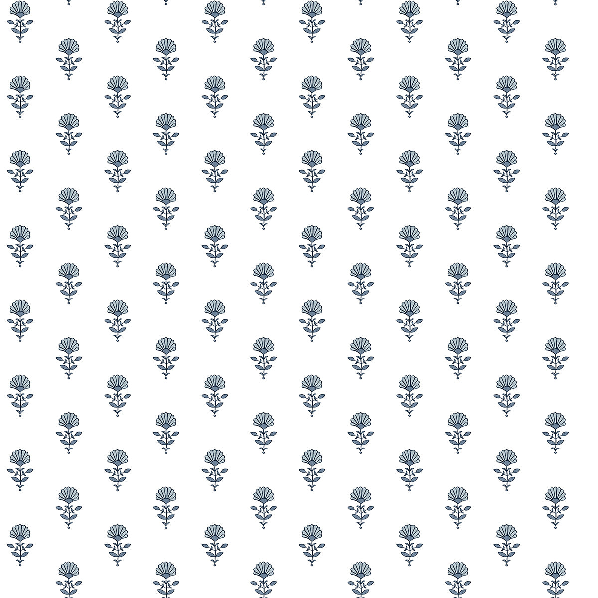 Picture of Libby Blue Heather Mini Floral Wallpaper By Erin Gates