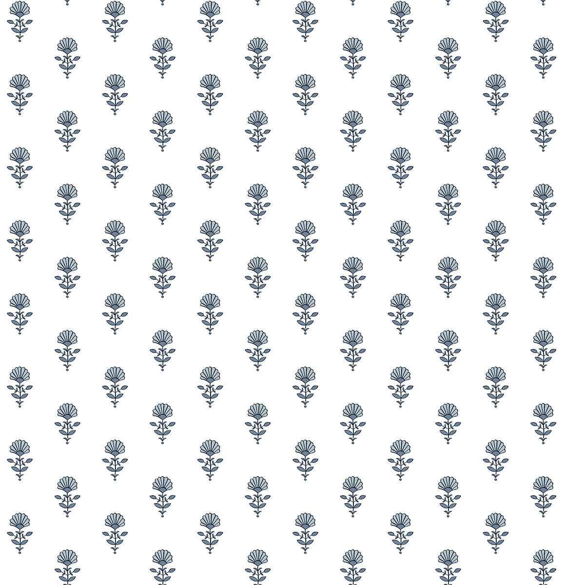 Libby Blue Heather Mini Floral Wallpaper - York Wallcoverings - AST4337 - York Wallcoverings Wallpaper