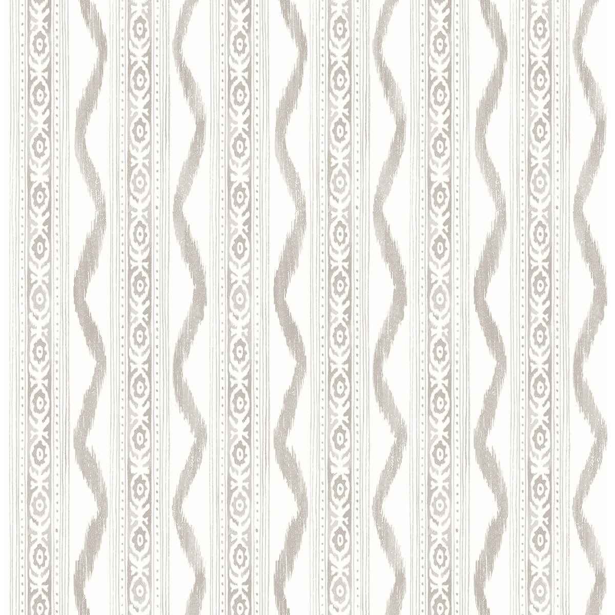 Rhys Stone IKAT Stripe Wallpaper - York Wallcoverings - AST4348 - York Wallcoverings Wallpaper