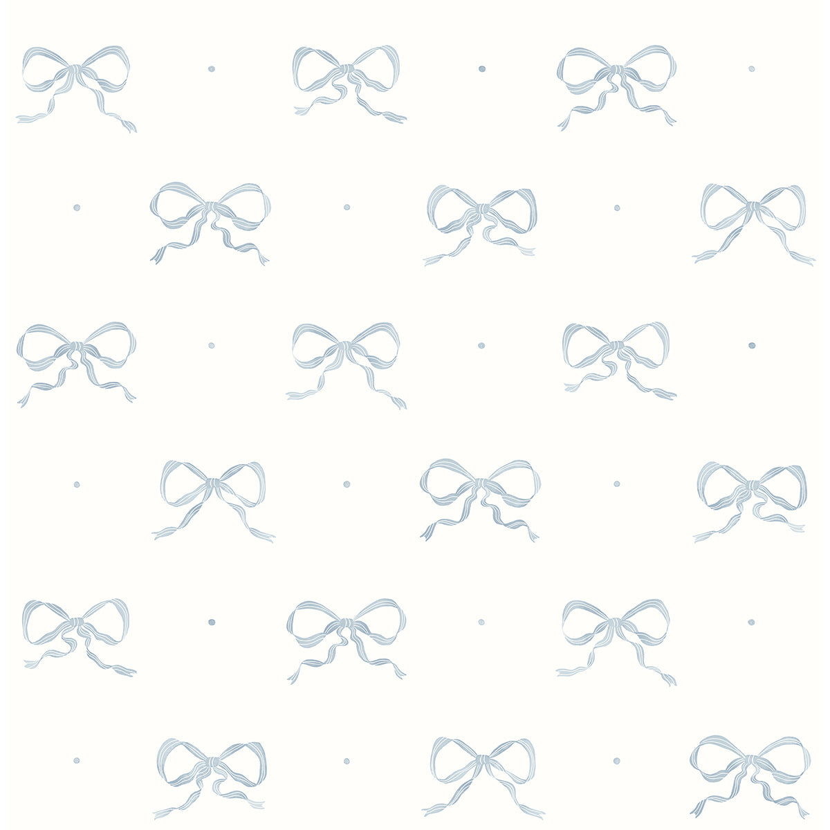 Picture of Emma Blue Heather Large Bow Wallpaper By Erin Gates