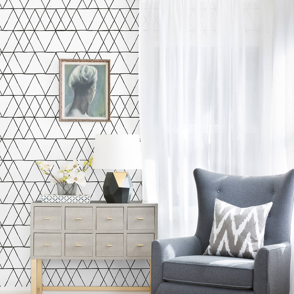 Black Harris Peel & Stick Wallpaper - York Wallcoverings - NUS4379 - York Wallcoverings Wallpaper