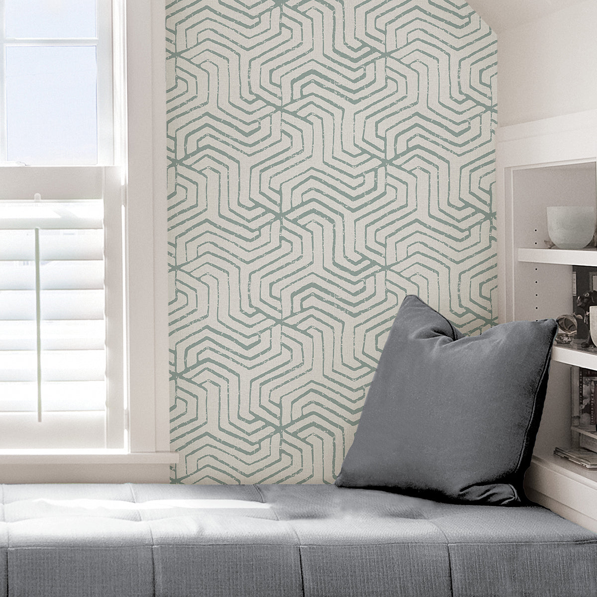 Sage Farrow Peel and Stick Wallpaper - Brewster Wallcovering