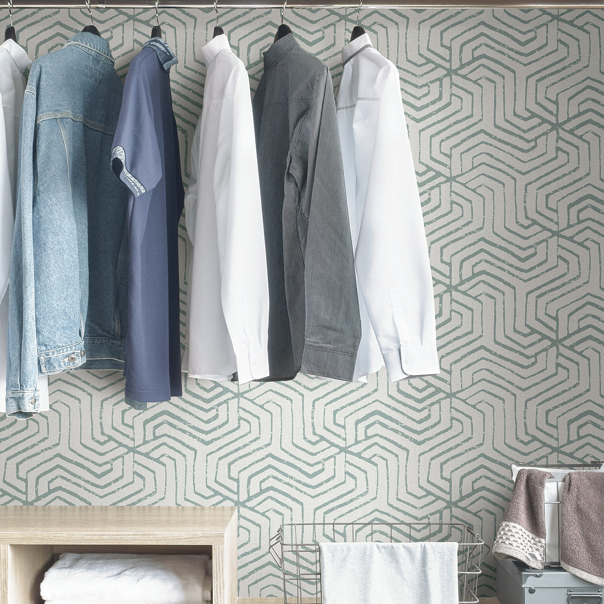 Sage Farrow Peel and Stick Wallpaper  | Brewster Wallcovering - The WorkRm