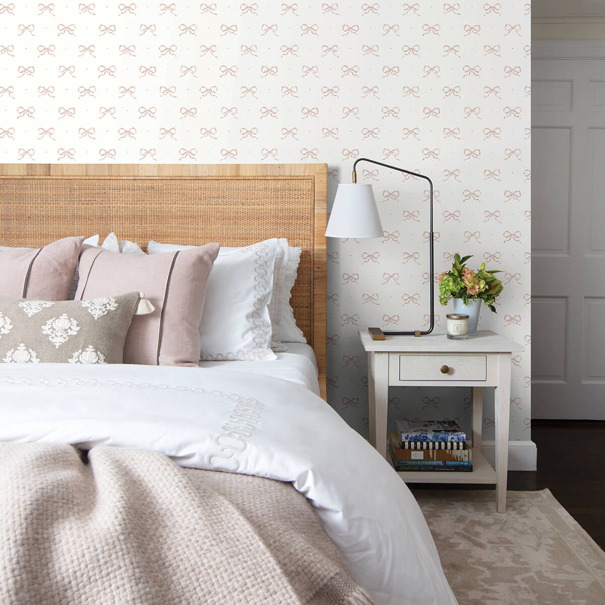 emma-petal-large-bow-wallpaper-york-wallcoverings-ast4354 - York Wallcoverings Papel pintado