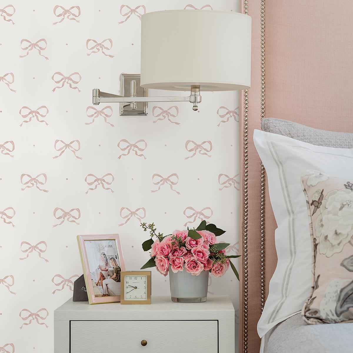 Emma Petal Large Bow Wallpaper - York Wallcoverings - AST4354 - York Wallcoverings Wallpaper