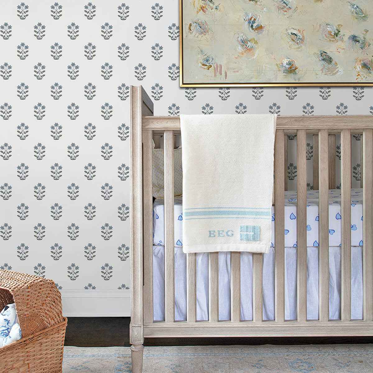 Kit Blue Heather Floral Wallpaper - York Wallcoverings - AST4358 - York Wallcoverings Wallpaper