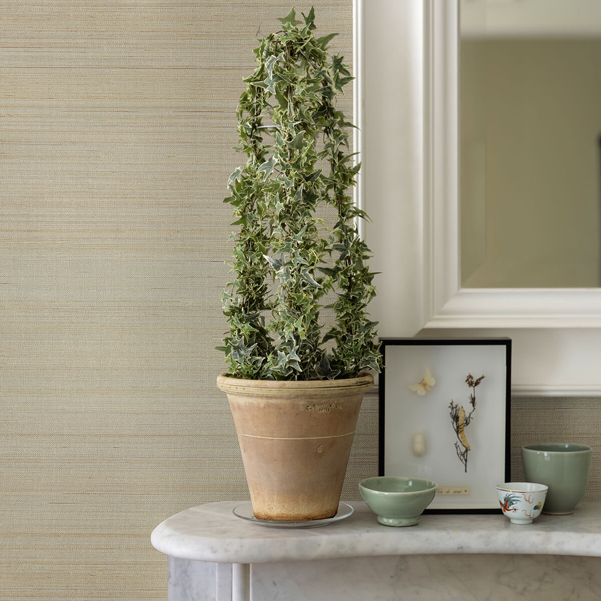 hiromi-champagne-abaca-grasscloth-wallpaper-york-wallcoverings-2972-54745 - York Wallcoverings Wallpaper