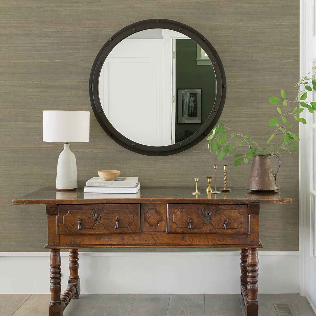 Hiromi Pewter Abaca Grasscloth Wallpaper - York Wallcoverings - 2972-54752 - York Wallcoverings Wallpaper