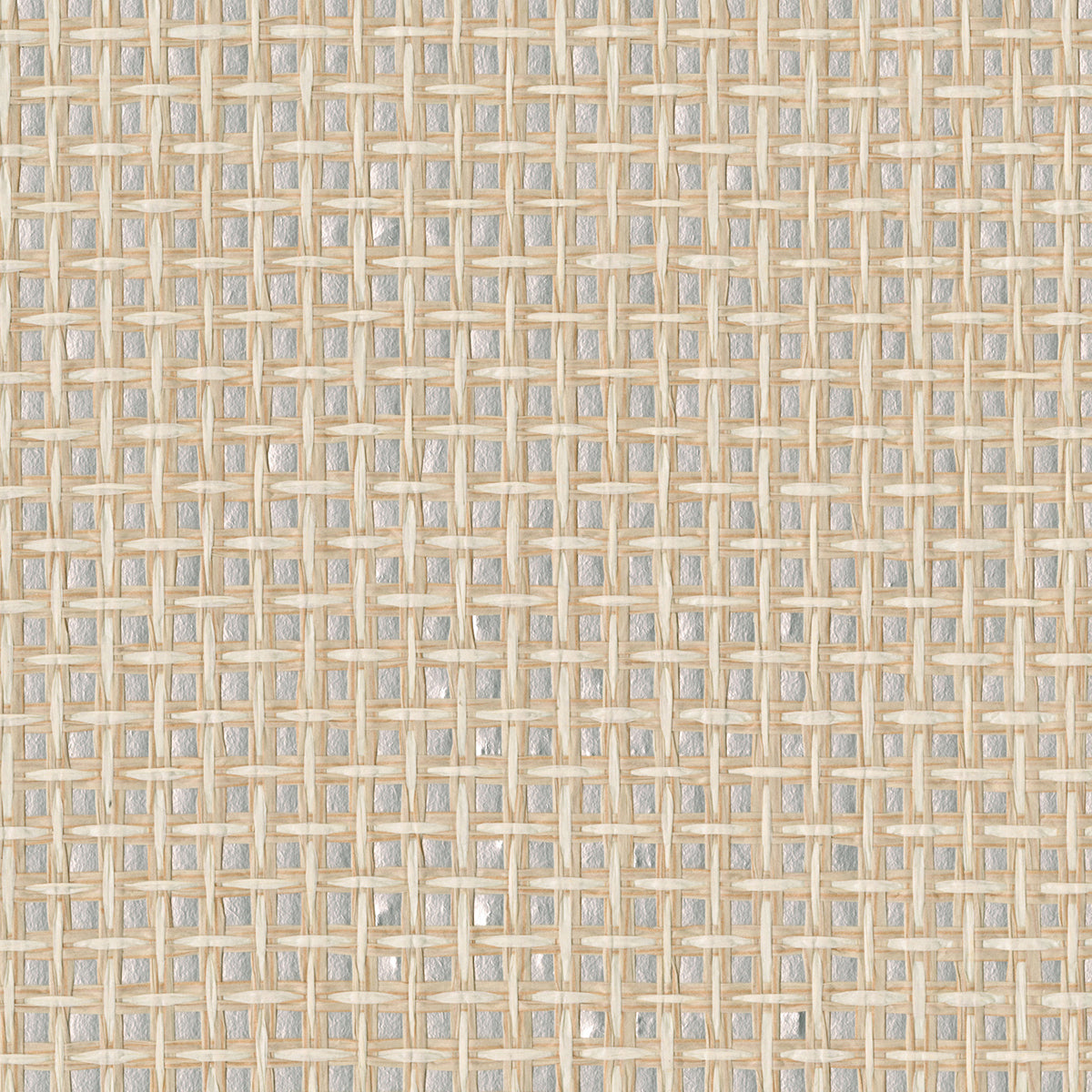 Brewster Wallcovering-Aki Silver Paper Weave Basketweave Grasscloth Wallpaper