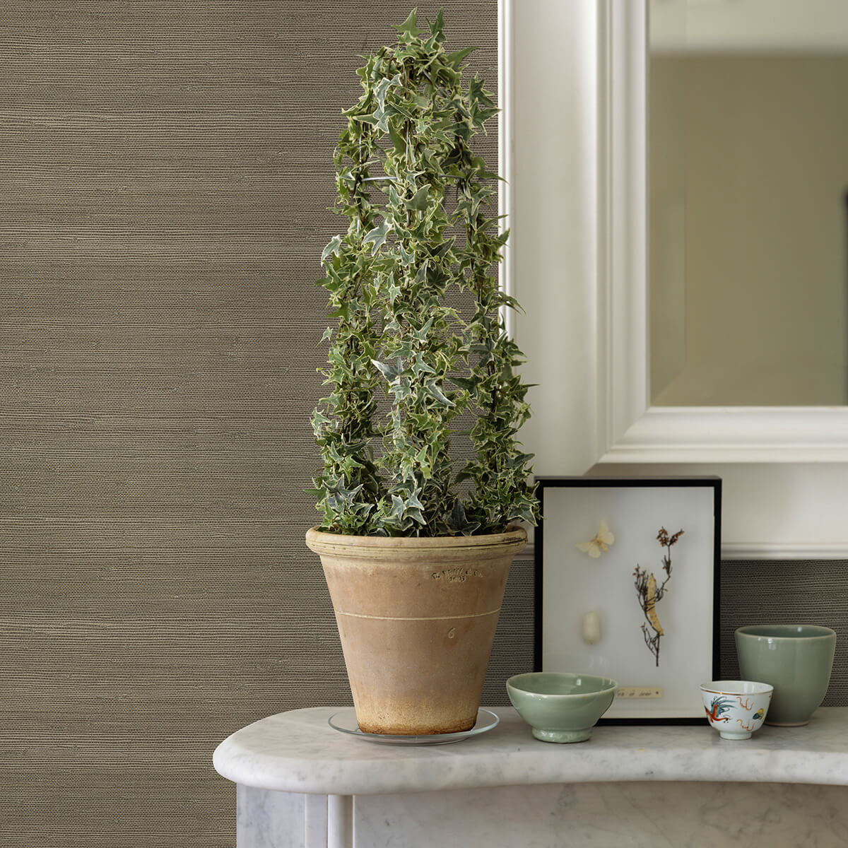 battan-olive-jute-grasscloth-wallpaper-york-wallcoverings-2972-65655 - York Wallcoverings Wallpaper