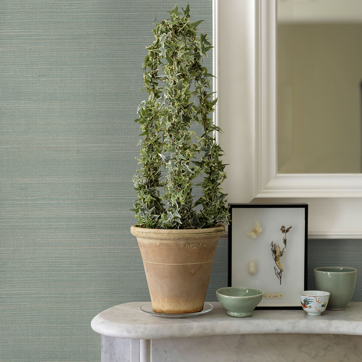 mai-aqua-abaca-grasscloth-wallpaper-york-wallcoverings-2972-86106 - York Wallcoverings Wallpaper