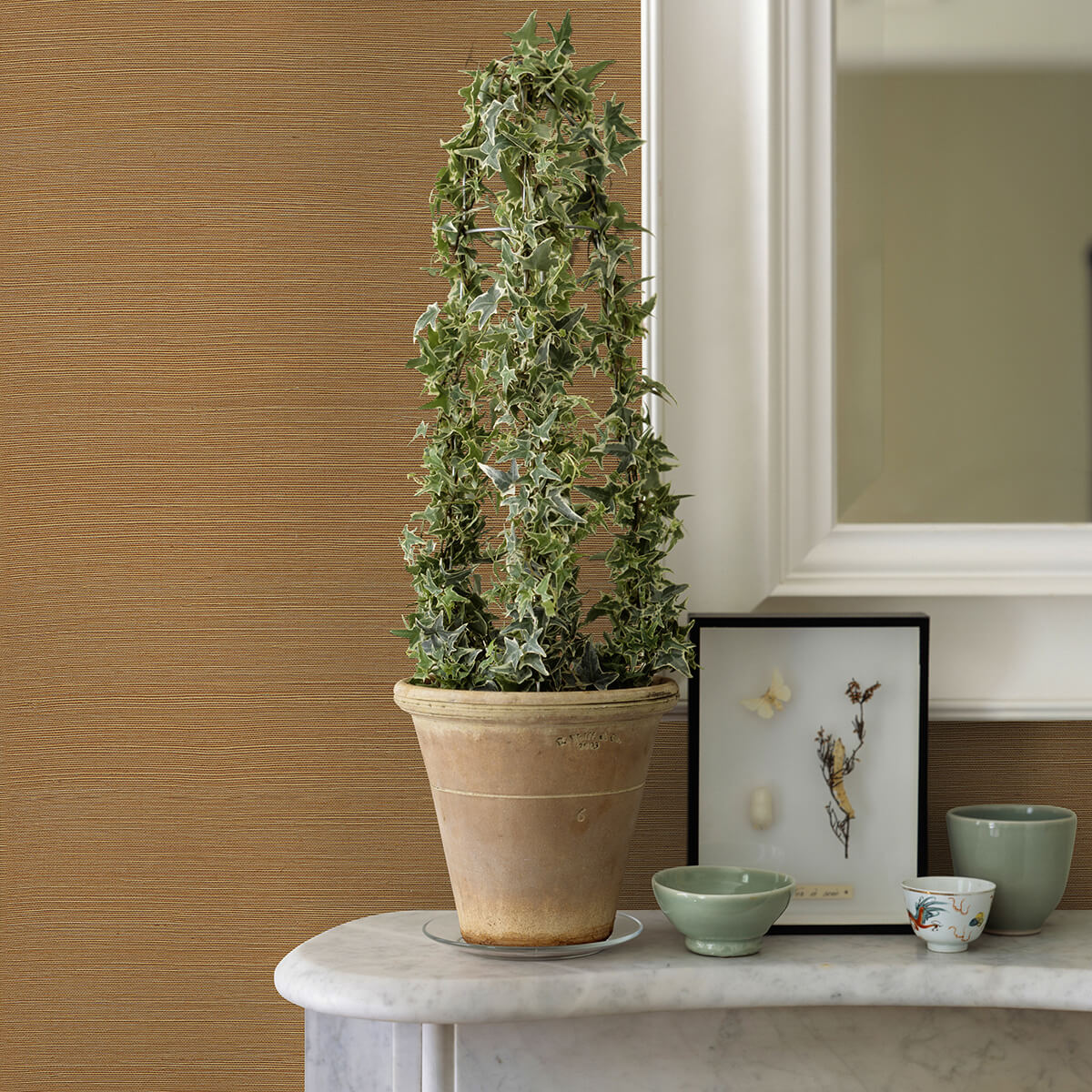 aiko-orange-sisal-grasscloth-wallpaper-york-wallcoverings-2972-86121 - York Wallcoverings Papel pintado