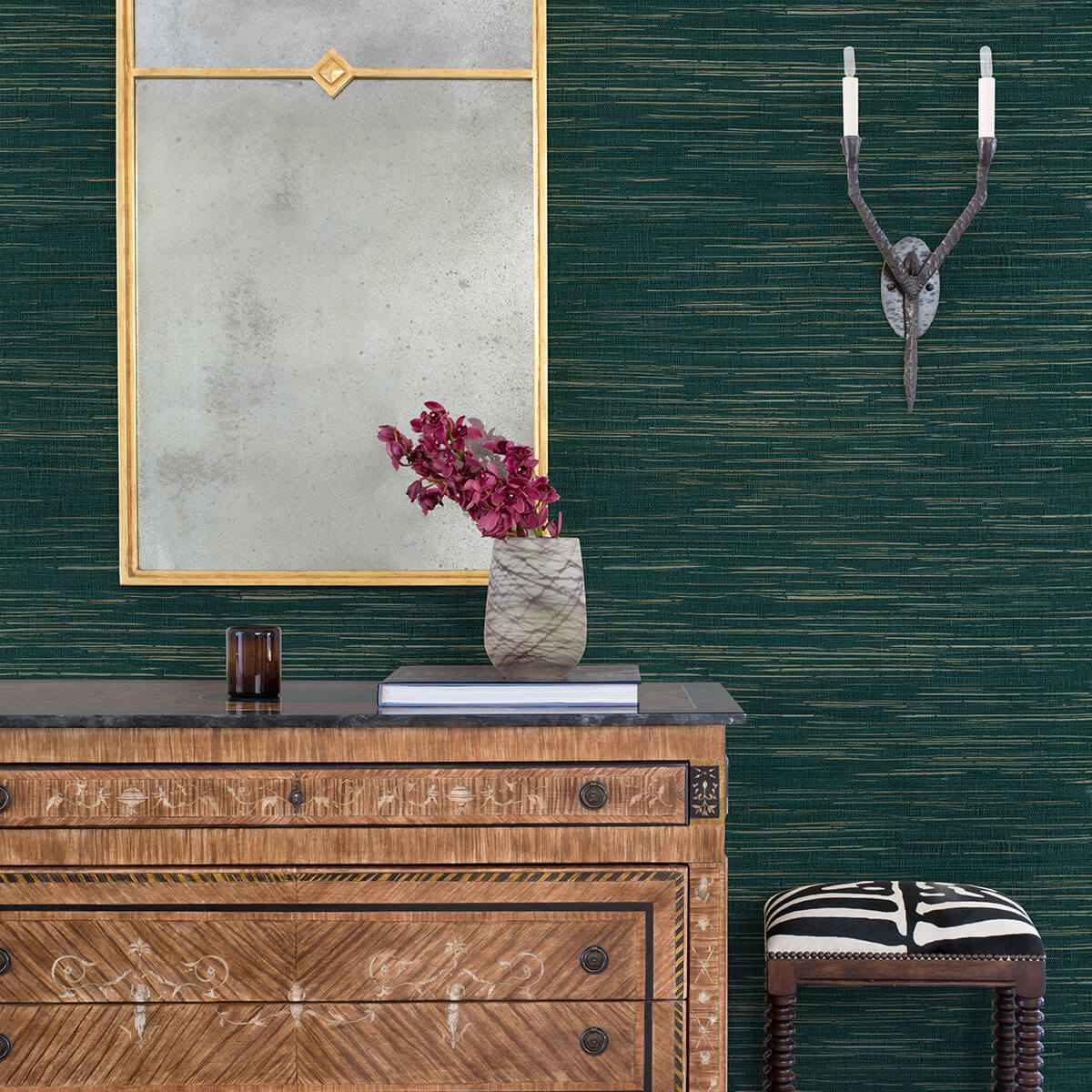 Kira Teal Hemp Grasscloth Wallpaper - York Wallcoverings - 2972-86126 - York Wallcoverings Wallpaper