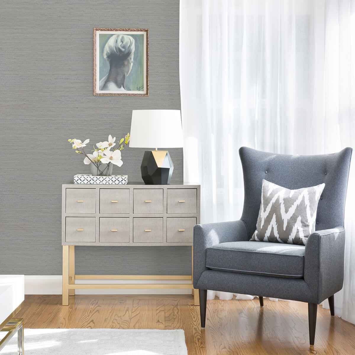 Kira Periwinkle Hemp Grasscloth Wallpaper - York Wallcoverings - 2972-86130 - York Wallcoverings Wallpaper