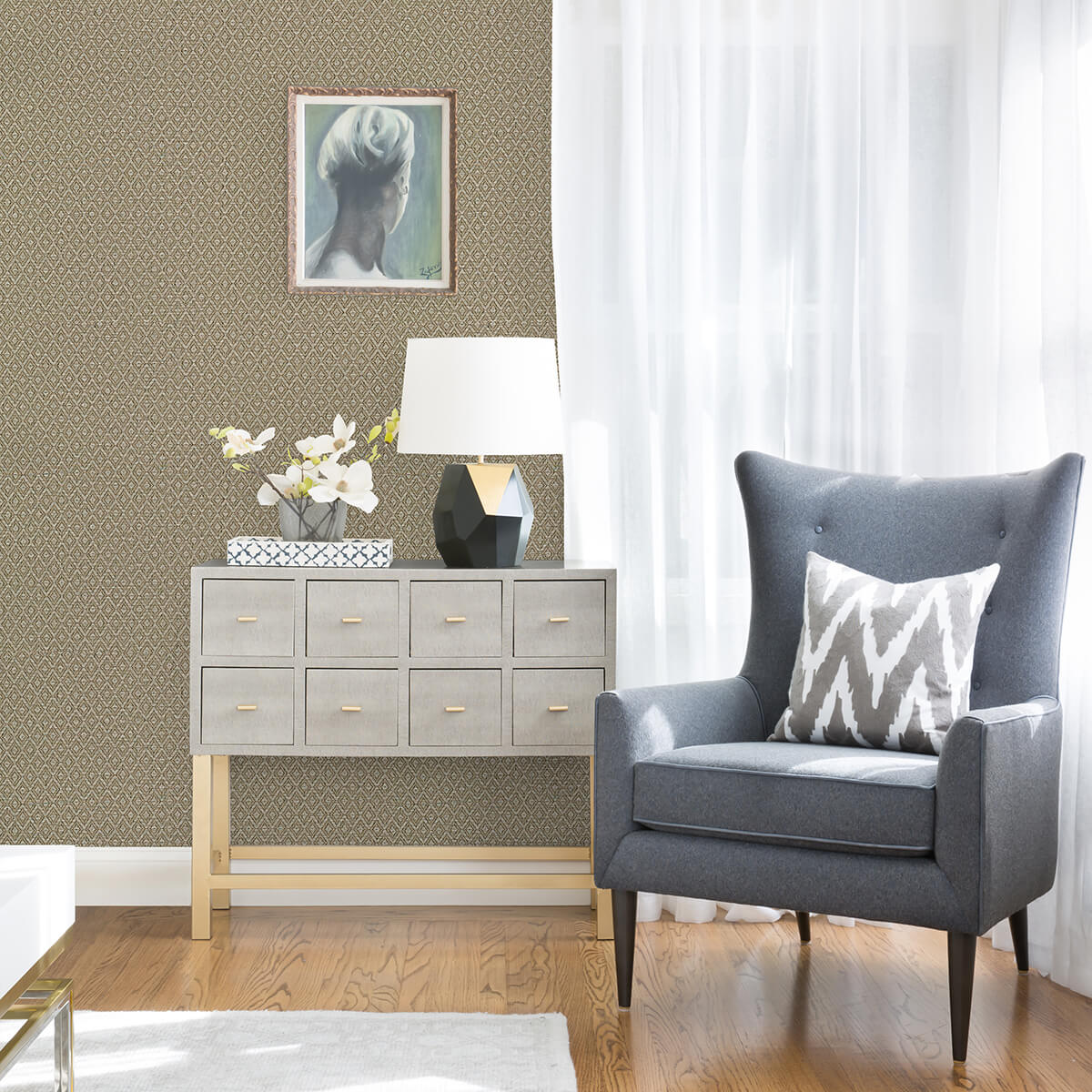 hui-light-brown-paper-weave-grasscloth-wallpaper-york-wallcoverings-2972-86147 - York Wallcoverings Papel pintado