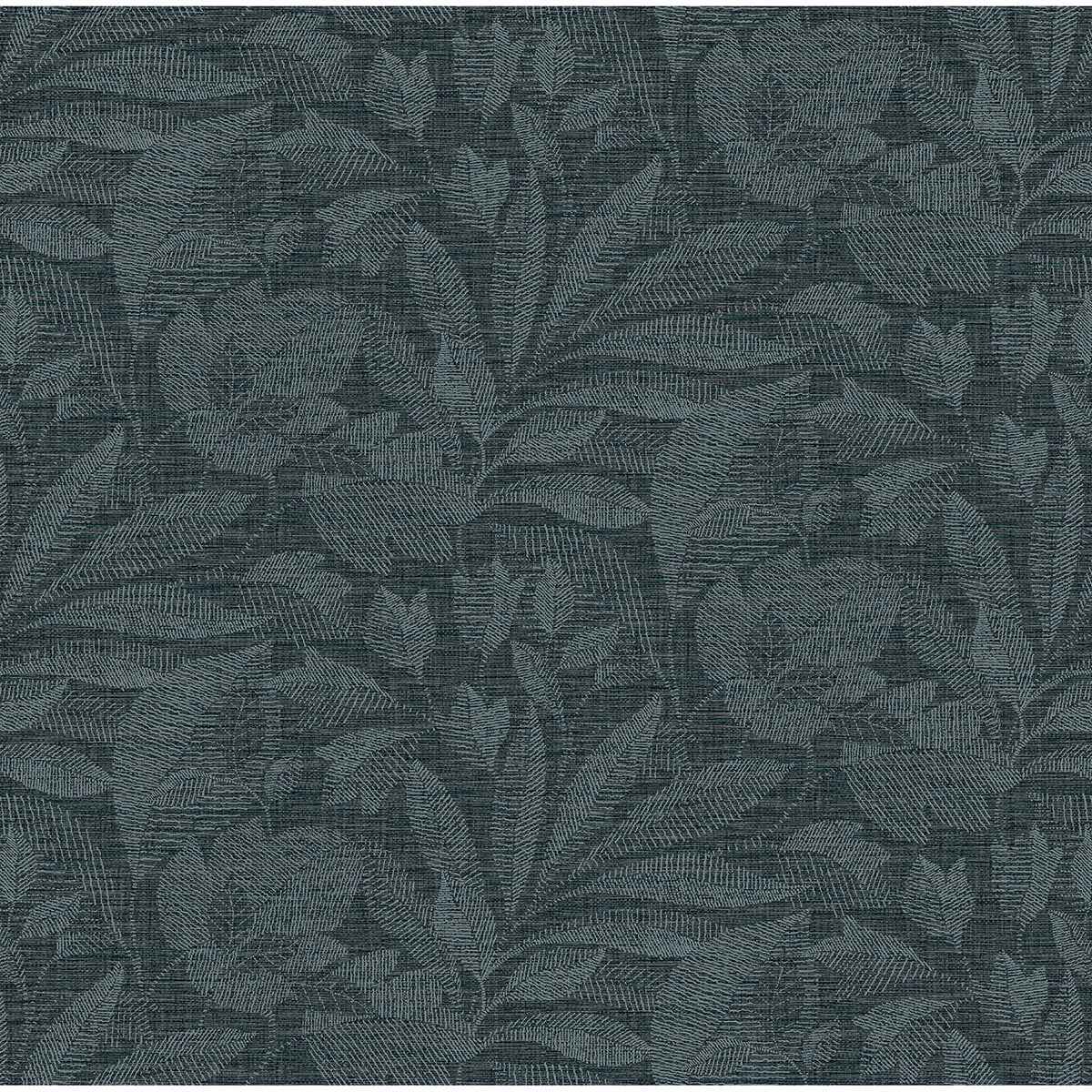 Lei Navy Leaf Wallpaper - York Wallcoverings - 2972-86153 - York Wallcoverings Wallpaper