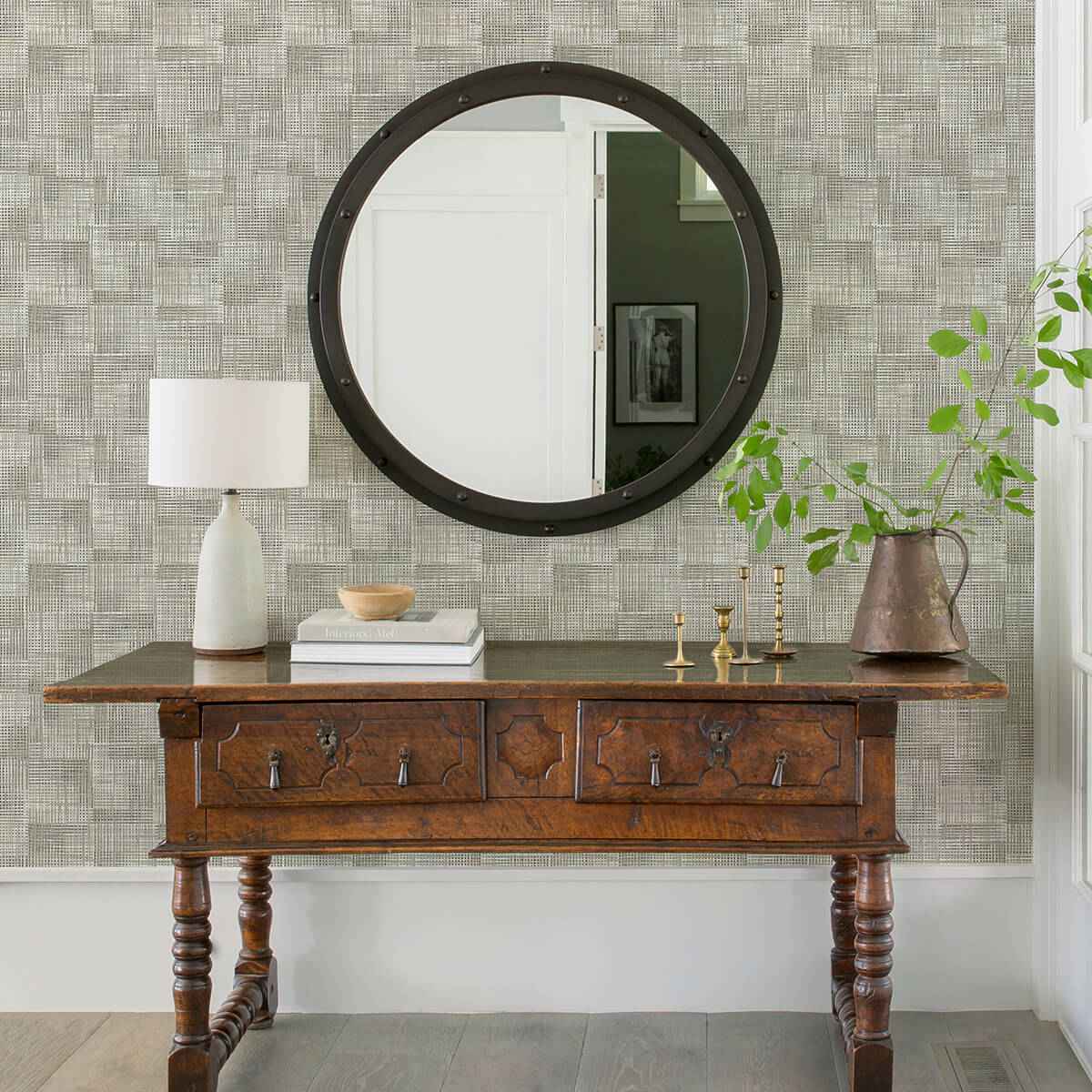 Ting Taupe Lattice Wallpaper - York Wallcoverings - 2972-86156 - York Wallcoverings Wallpaper