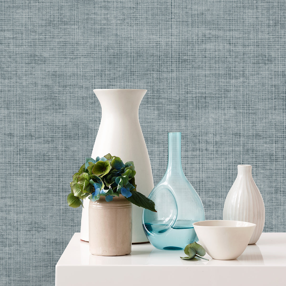 Yawen Blue String Wallpaper - Brewster Wallcovering