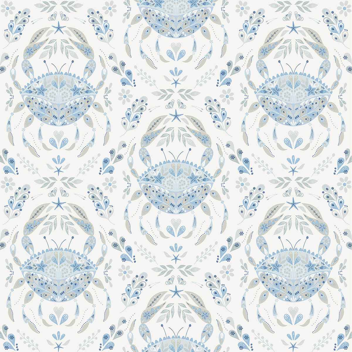 Blue Shellby Peel & Stick Wallpaper - York Wallcoverings - NUS4447