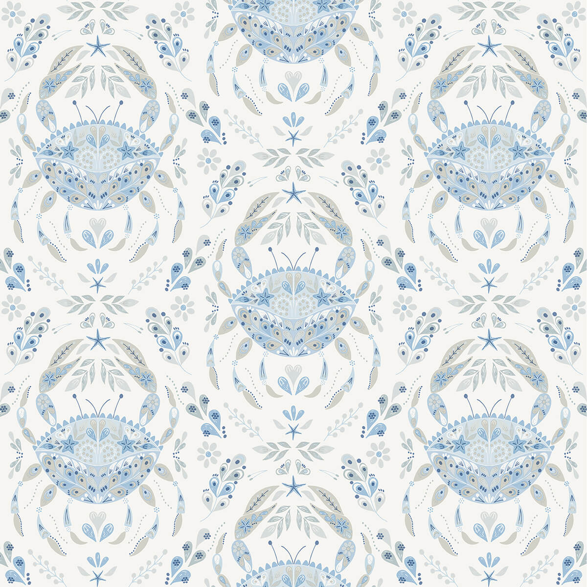 Blue Shellby Peel & Stick Wallpaper - York Wallcoverings - NUS4447 - York Wallcoverings Wallpaper