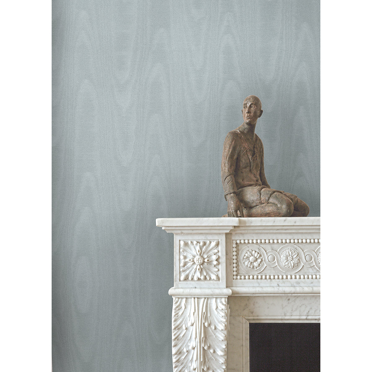 Angelina Light Blue Moire Wallpaper  | Brewster Wallcovering - The WorkRm