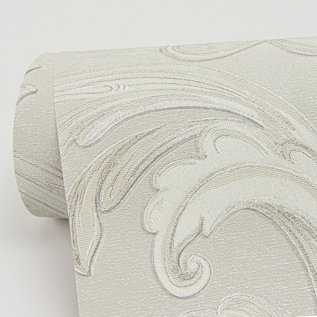 Noemi Silver Acanthus Wallpaper - Brewster Wallcovering