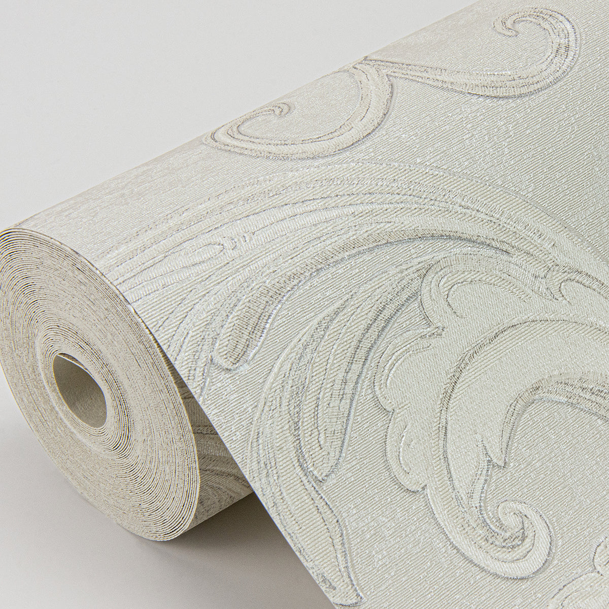 Noemi Silver Acanthus Wallpaper - Brewster Wallcovering