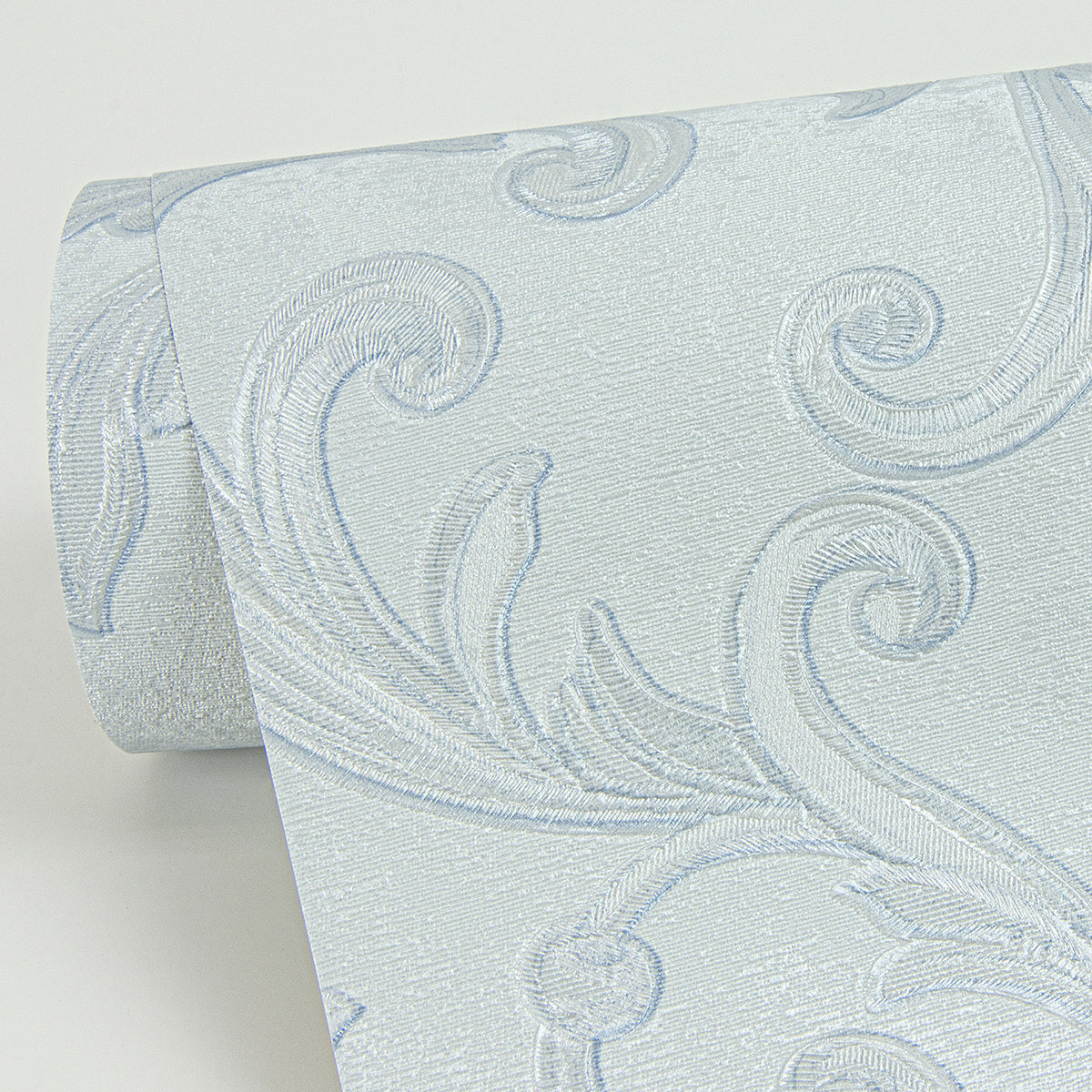 Noemi Light Blue Acanthus Wallpaper  | Brewster Wallcovering - The WorkRm