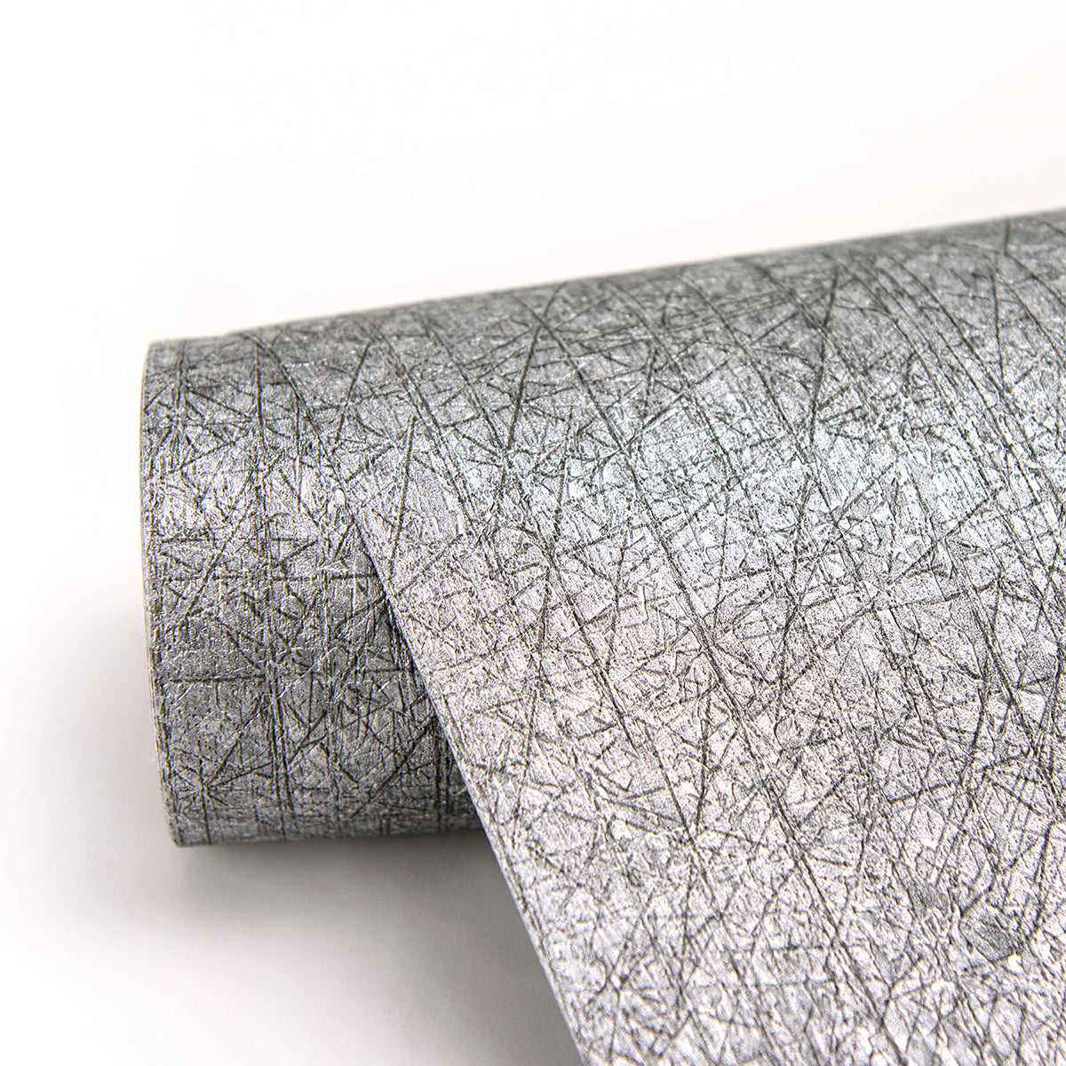 Nagano Silver Distressed Texture Wallpaper - Brewster Wallcovering