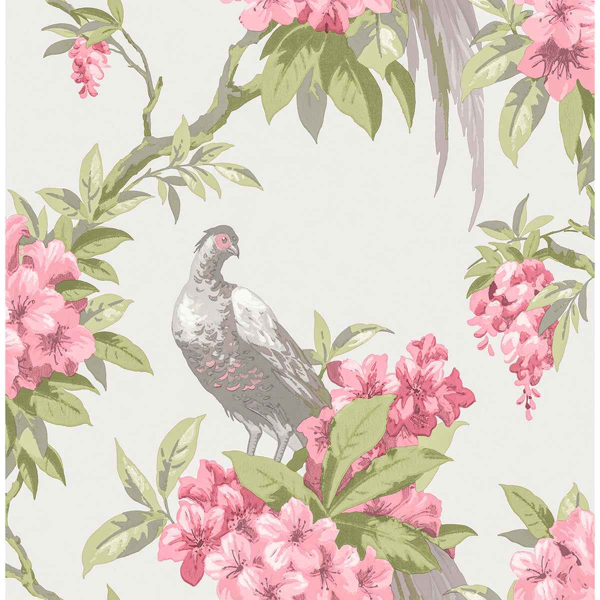 Golden Pheasant Rose Floral Wallpaper - York Wallcoverings - M1664