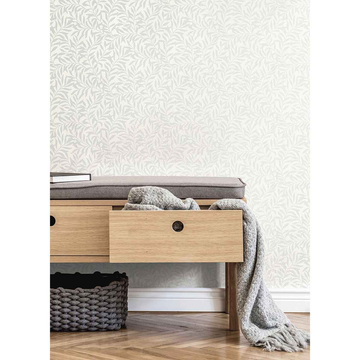 Salix Silver Leaf Wallpaper - York Wallcoverings - M1666 - York Wallcoverings Wallpaper