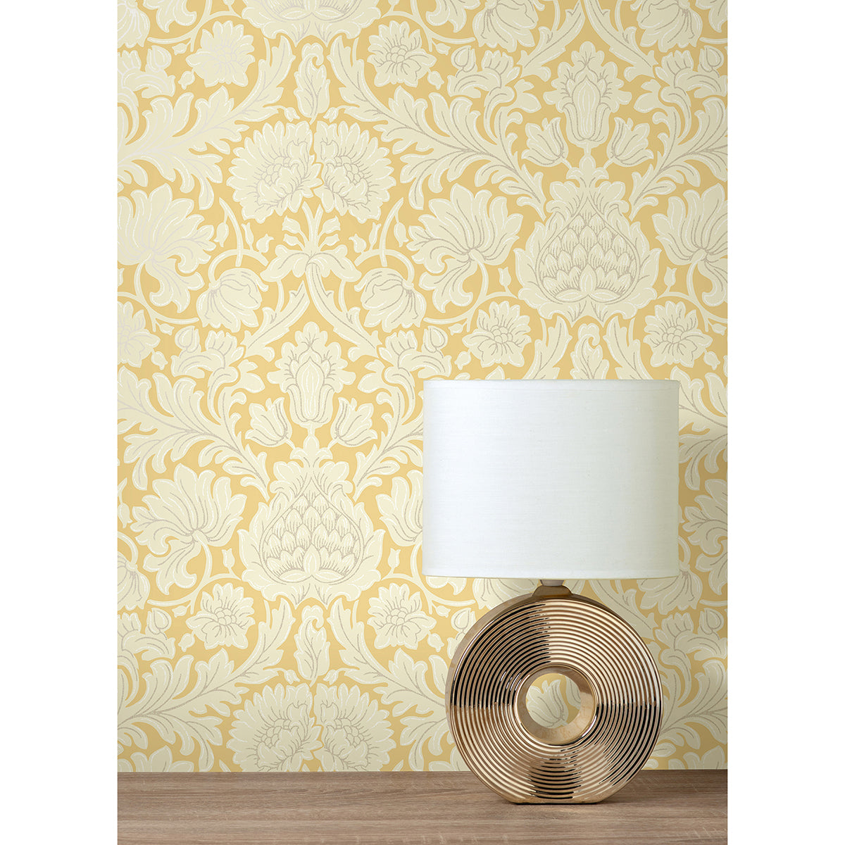 bamburg-mustard-floral-wallpaper-york-wallcoverings-m1682 - York Wallcoverings Wallpaper