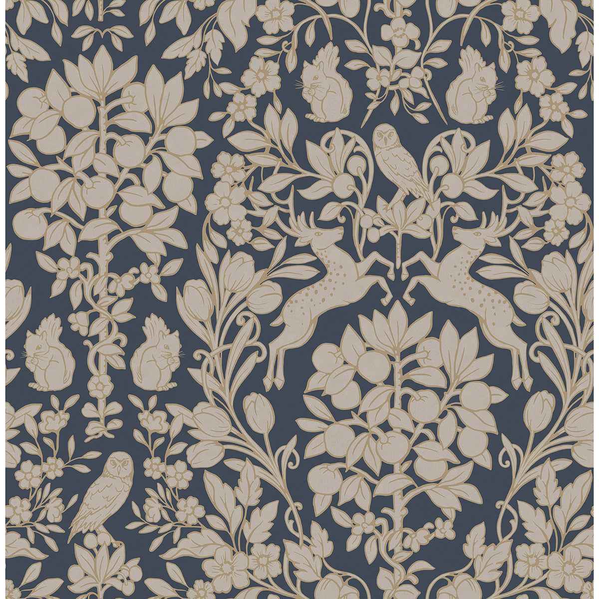 Richmond Blue Floral Wallpaper - York Wallcoverings - M1684