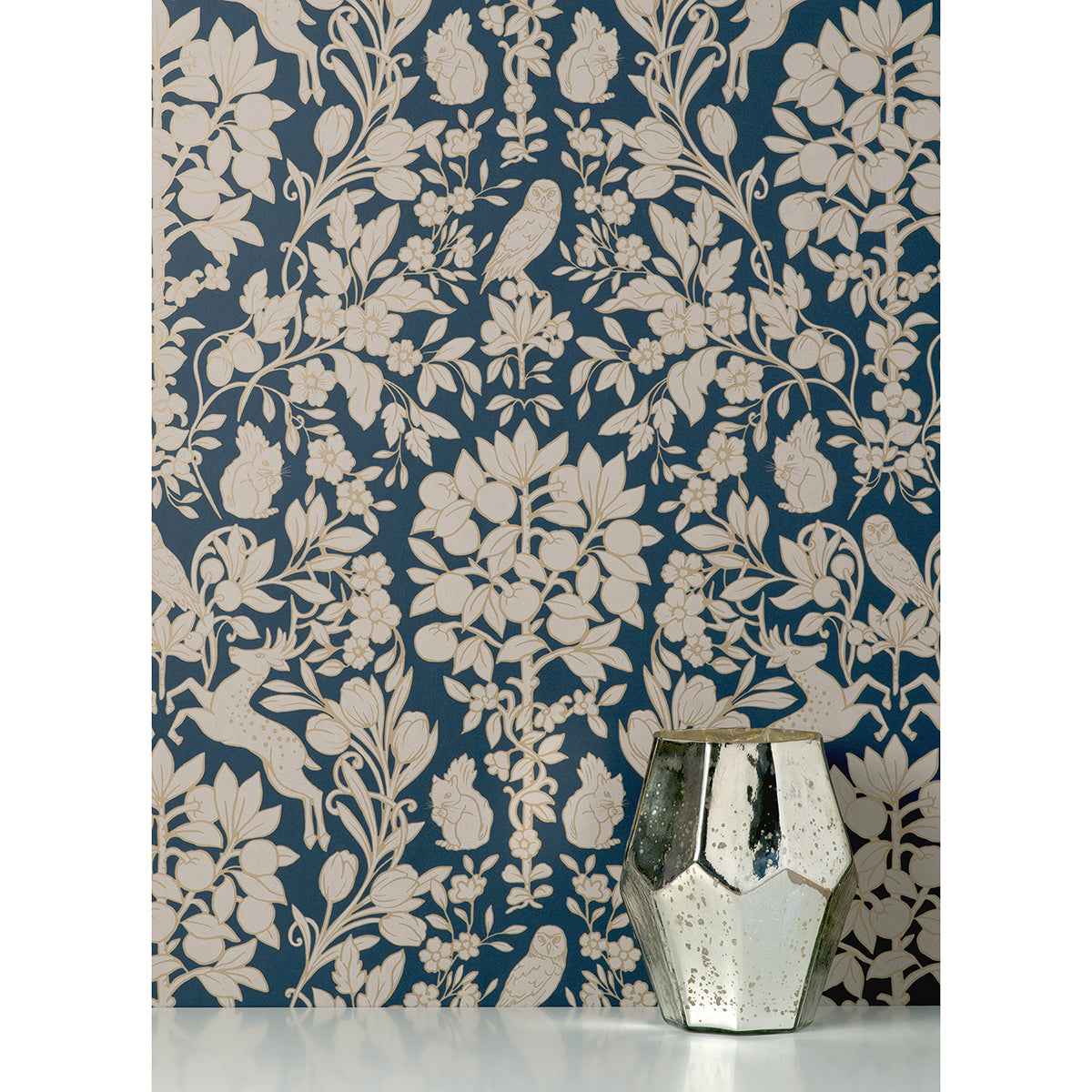 Richmond Blue Floral Wallpaper - York Wallcoverings - M1684 - York Wallcoverings Wallpaper