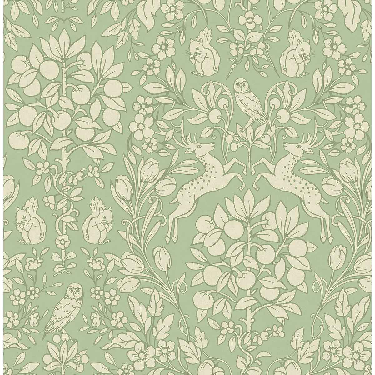 Richmond Sage Floral Wallpaper - York Wallcoverings - M1688