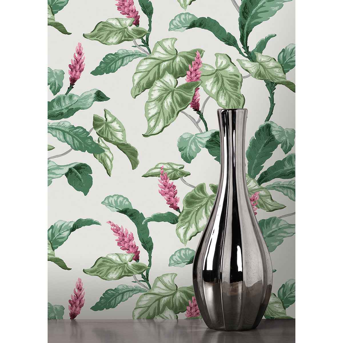 Meridian Parade Green Tropical Leaves Wallpaper - York Wallcoverings - M1692 - York Wallcoverings Wallpaper