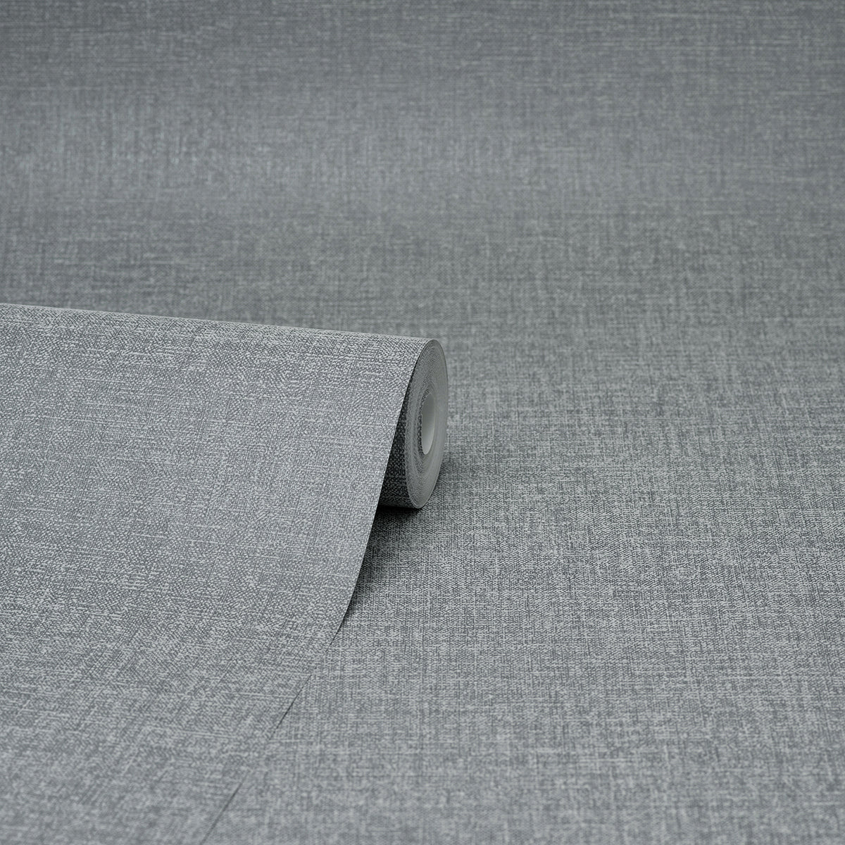 Glen Dark Grey Linen Wallpaper - Brewster Wallcovering