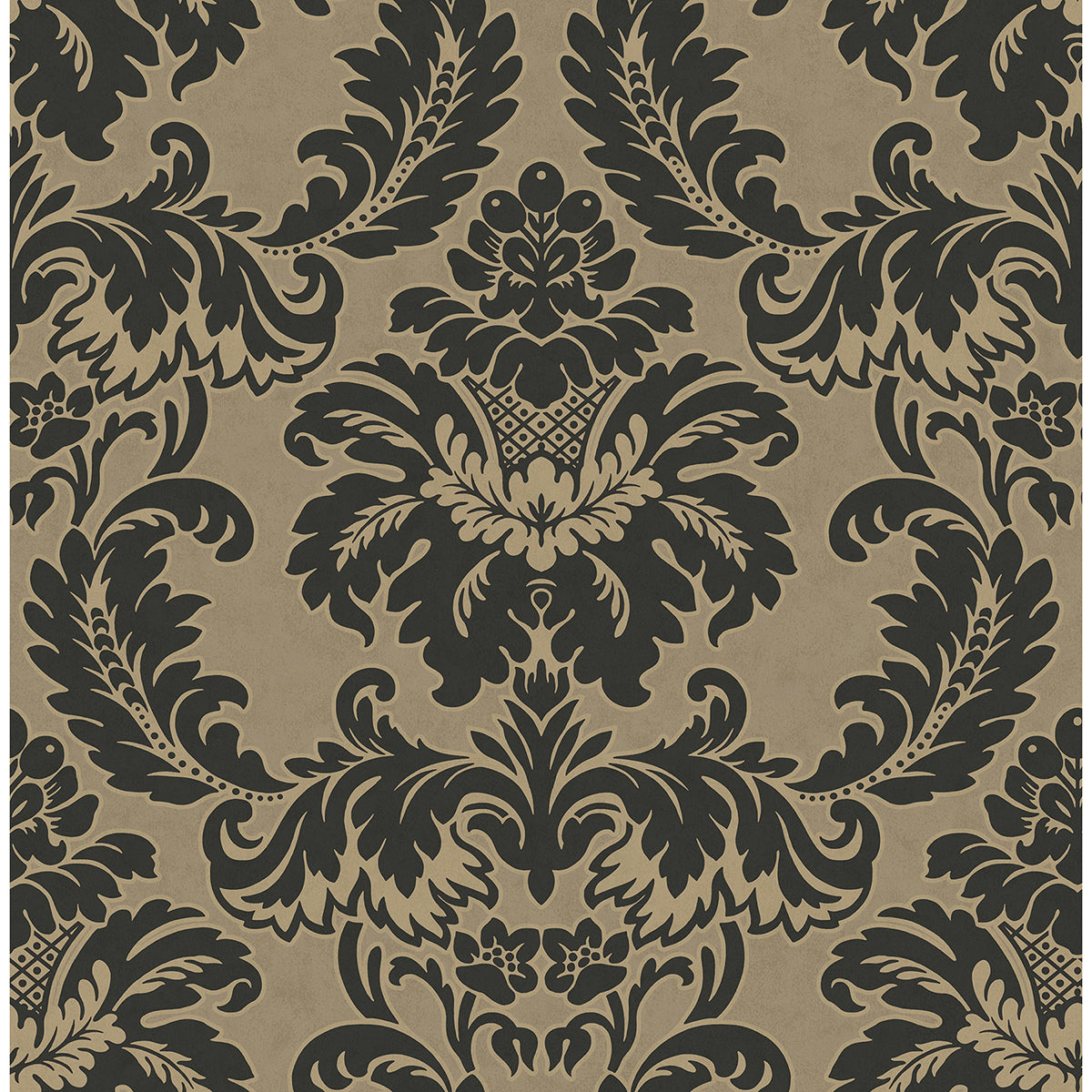 Picture of Windsor Black Damask Wallpaper