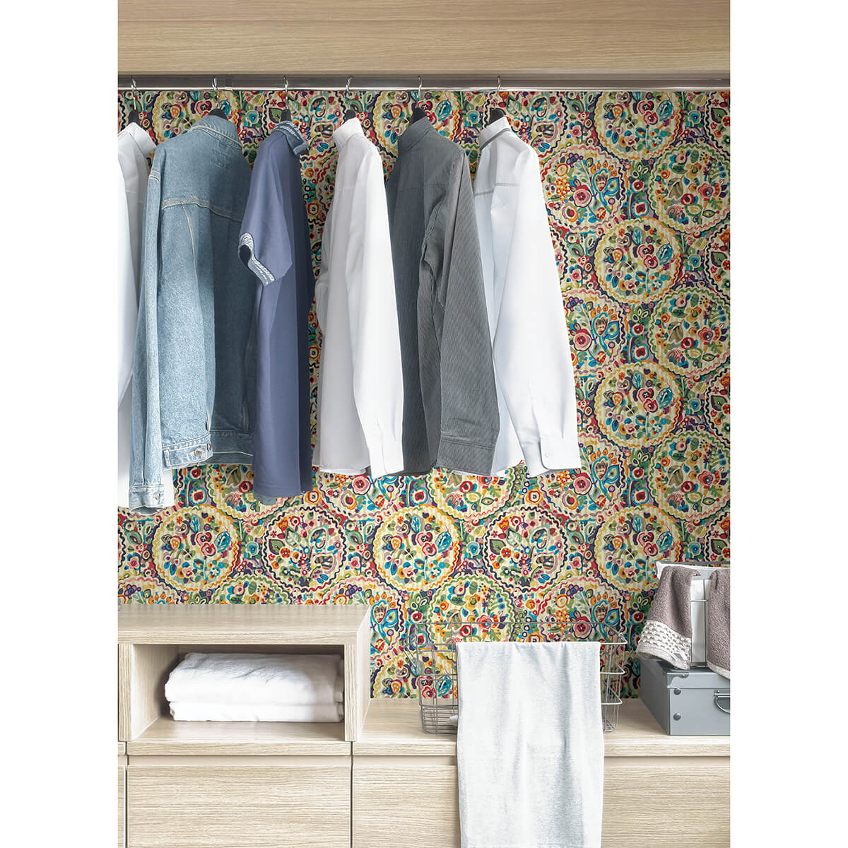 Multi Camille Peel & Stick Wallpaper - York Wallcoverings - CBS4506 - York Wallcoverings Wallpaper