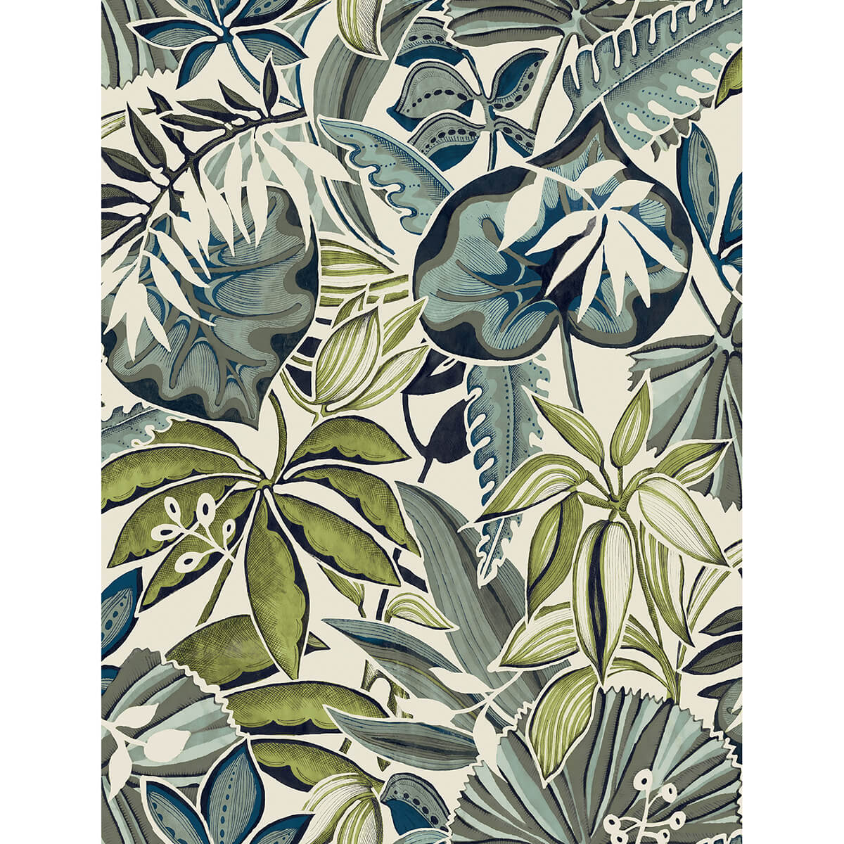Slate Feuilles Peel & Stick Wallpaper - York Wallcoverings - CBS4514 - York Wallcoverings Wallpaper