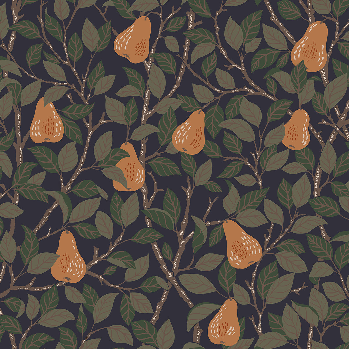 Pirum Navy Pear Wallpaper - York Wallcoverings - 2999-13104
