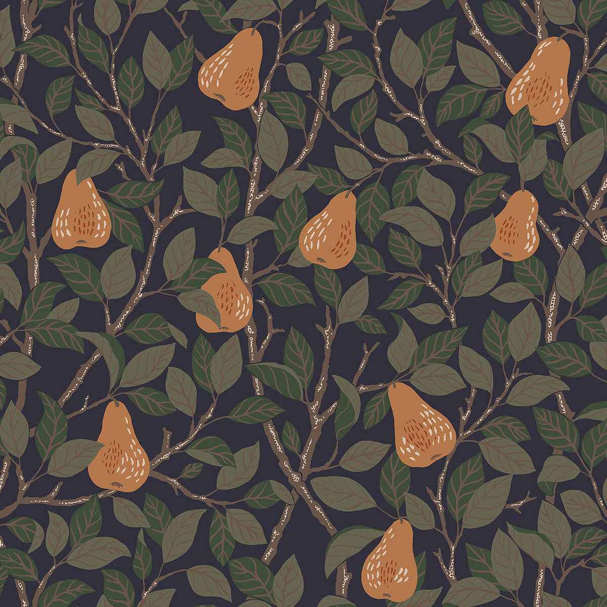 Pirum Navy Pear Wallpaper - York Wallcoverings - 2999-13104 - York Wallcoverings Wallpaper