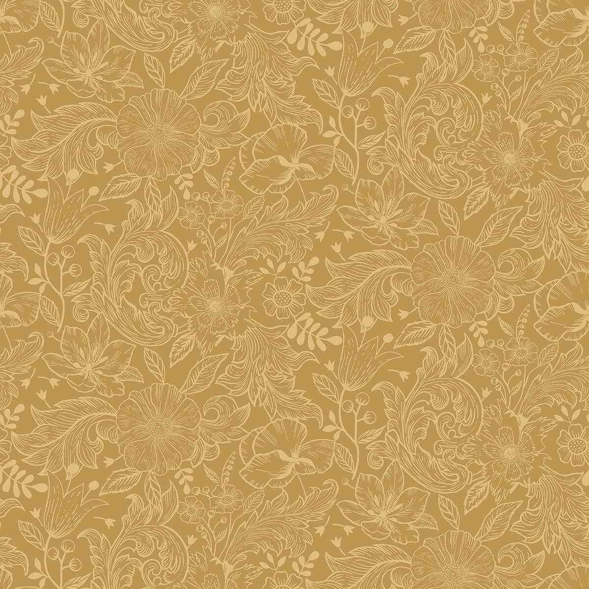 Wilma Yellow Block Print Wallpaper - York Wallcoverings - 2999-13127