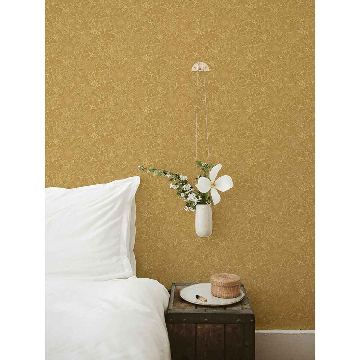 Wilma Yellow Block Print Wallpaper - York Wallcoverings - 2999-13127 - York Wallcoverings Wallpaper
