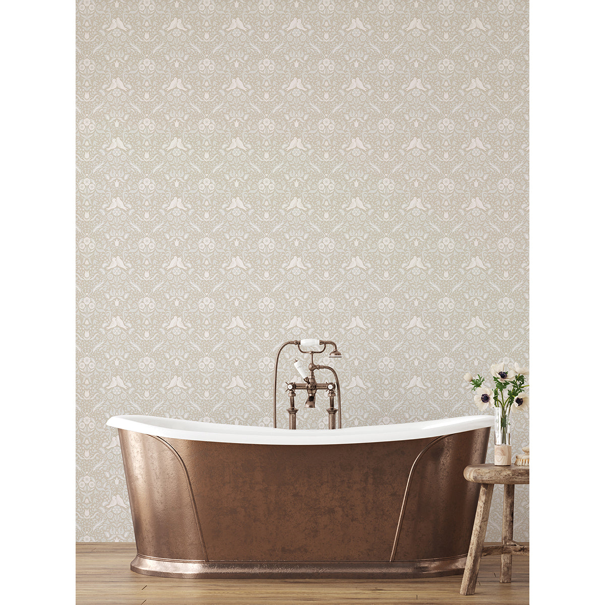 Niki Beige Country Kitsch Wallpaper - Brewster Wallcovering