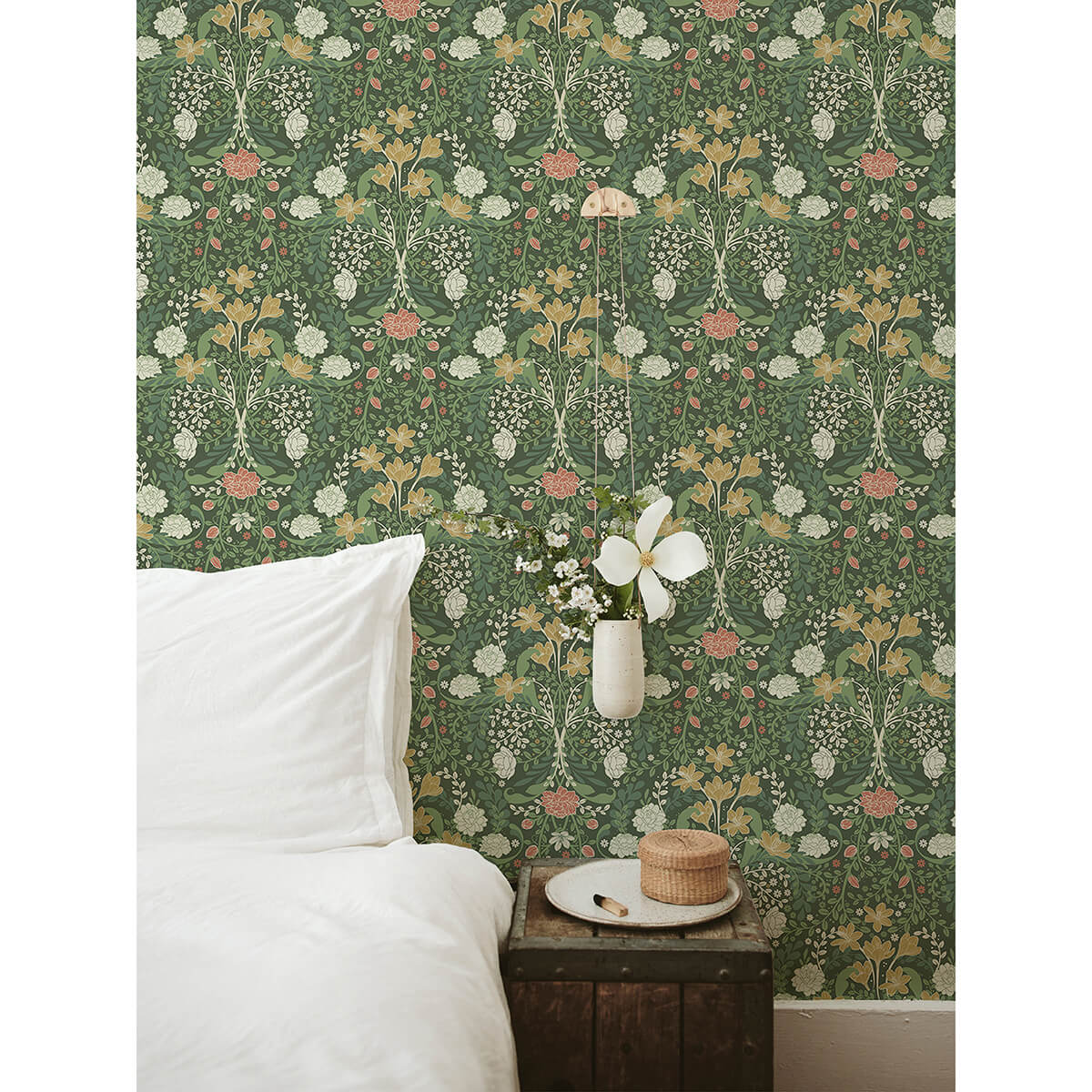froso-green-garden-damask-wallpaper-york-wallcoverings-2999-24102 - York Wallcoverings Wallpaper