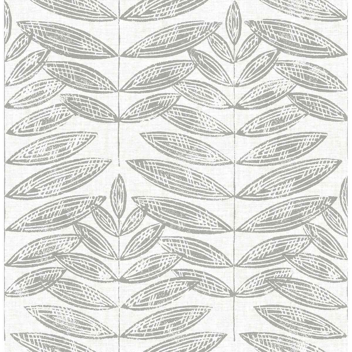 Akira Grey Leaf Wallpaper - York Wallcoverings - 2999-25101